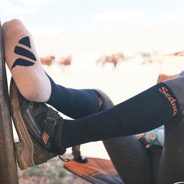 Equestrian Socks - Pro Ag+ Navy Orange